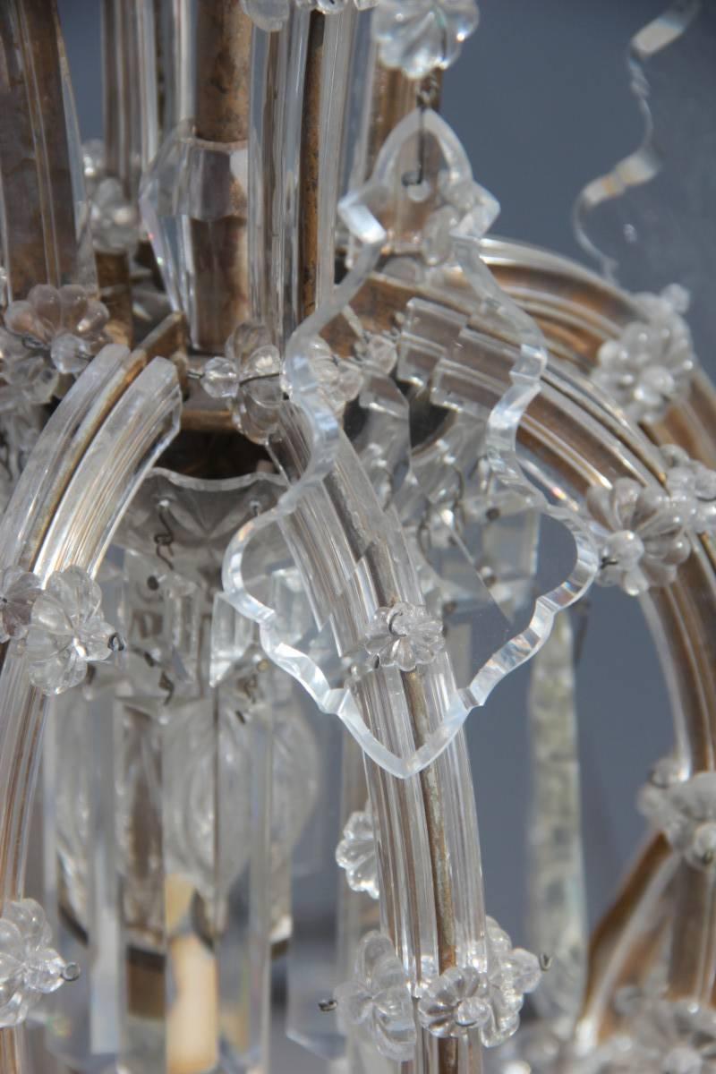 Metal Great Chandelier Maria Theresa Design, 1950s For Sale