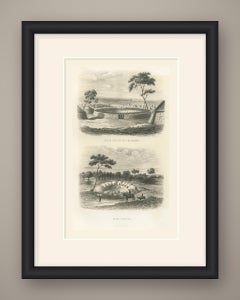 Great Council of the Matelhapis and a Coranna Kraal, Antique Print, 1859