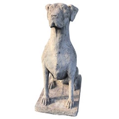 Great Dane Composition Stone Statue by Lucas, English