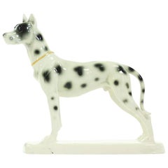 Great Dane Porcelain Sculpture, Hertwig & Co, Germany, circa 1940