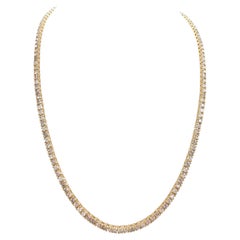 Collar tipo «tenis» con diamantes naturales de 11,10 quilates en oro amarillo de 14K, de 18"