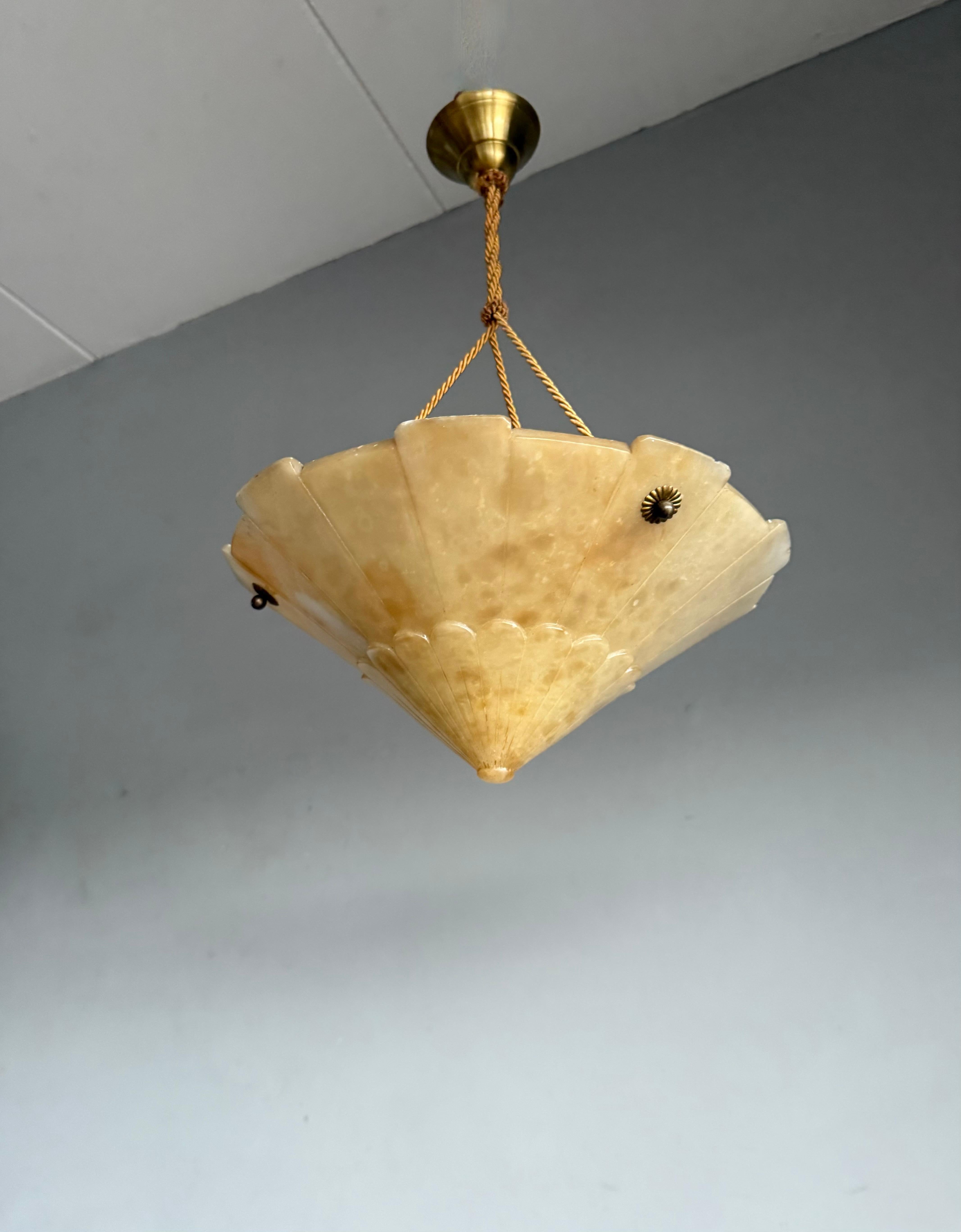 Superbe design et couleurs Art Déco ancien encastré / lampe à suspension en vente 2