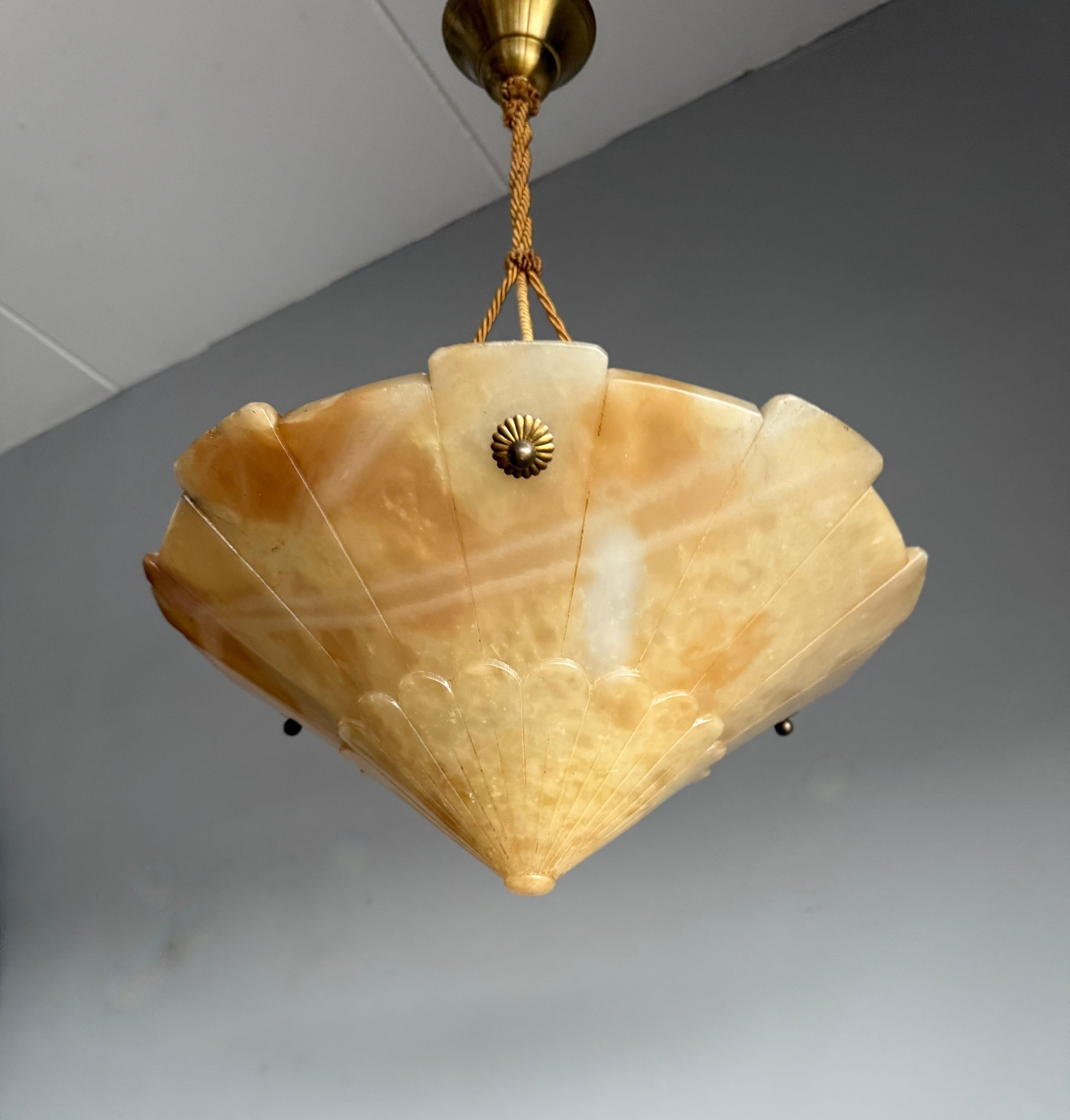 Superbe design et couleurs Art Déco ancien encastré / lampe à suspension en vente 3