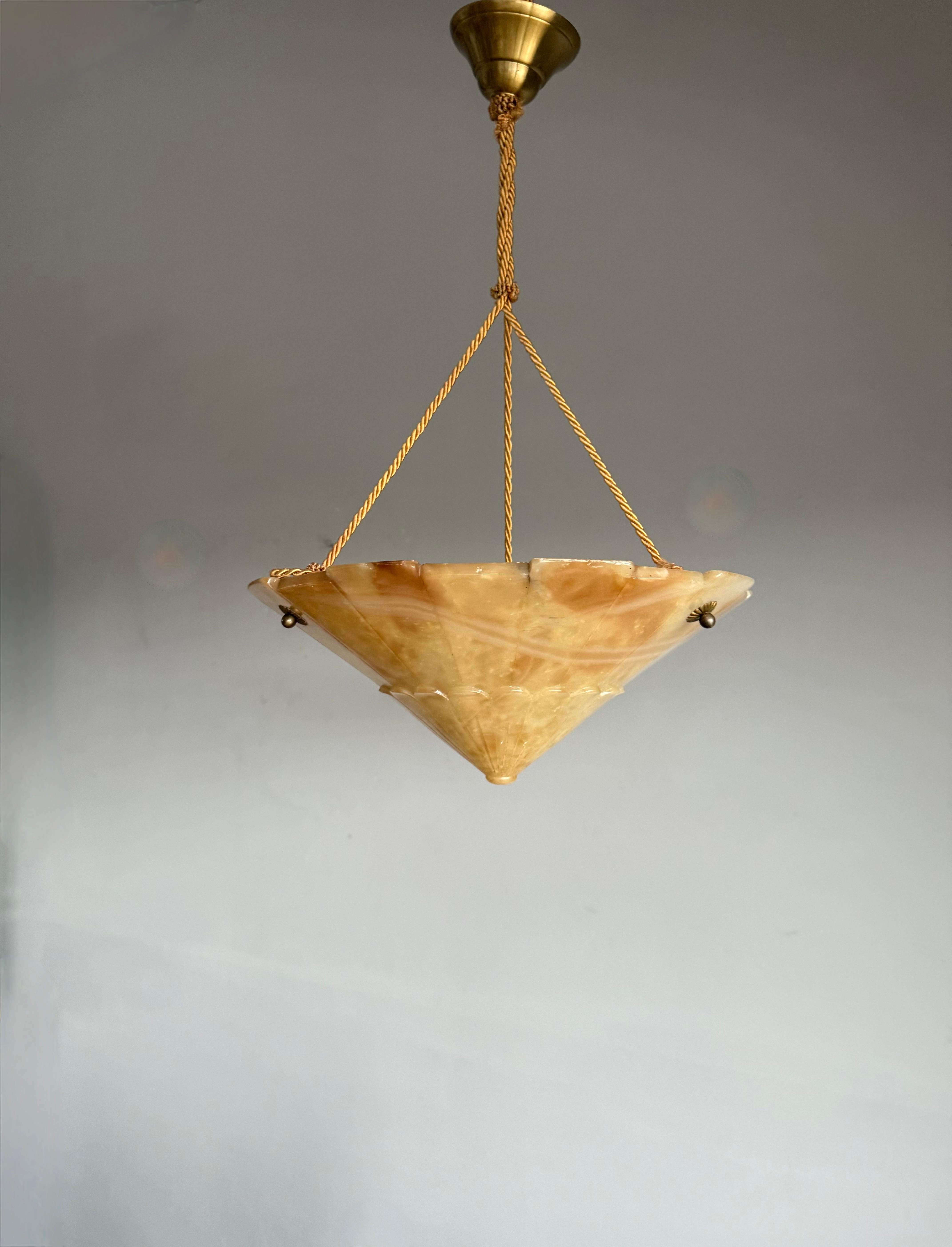 Superbe design et couleurs Art Déco ancien encastré / lampe à suspension en vente 5