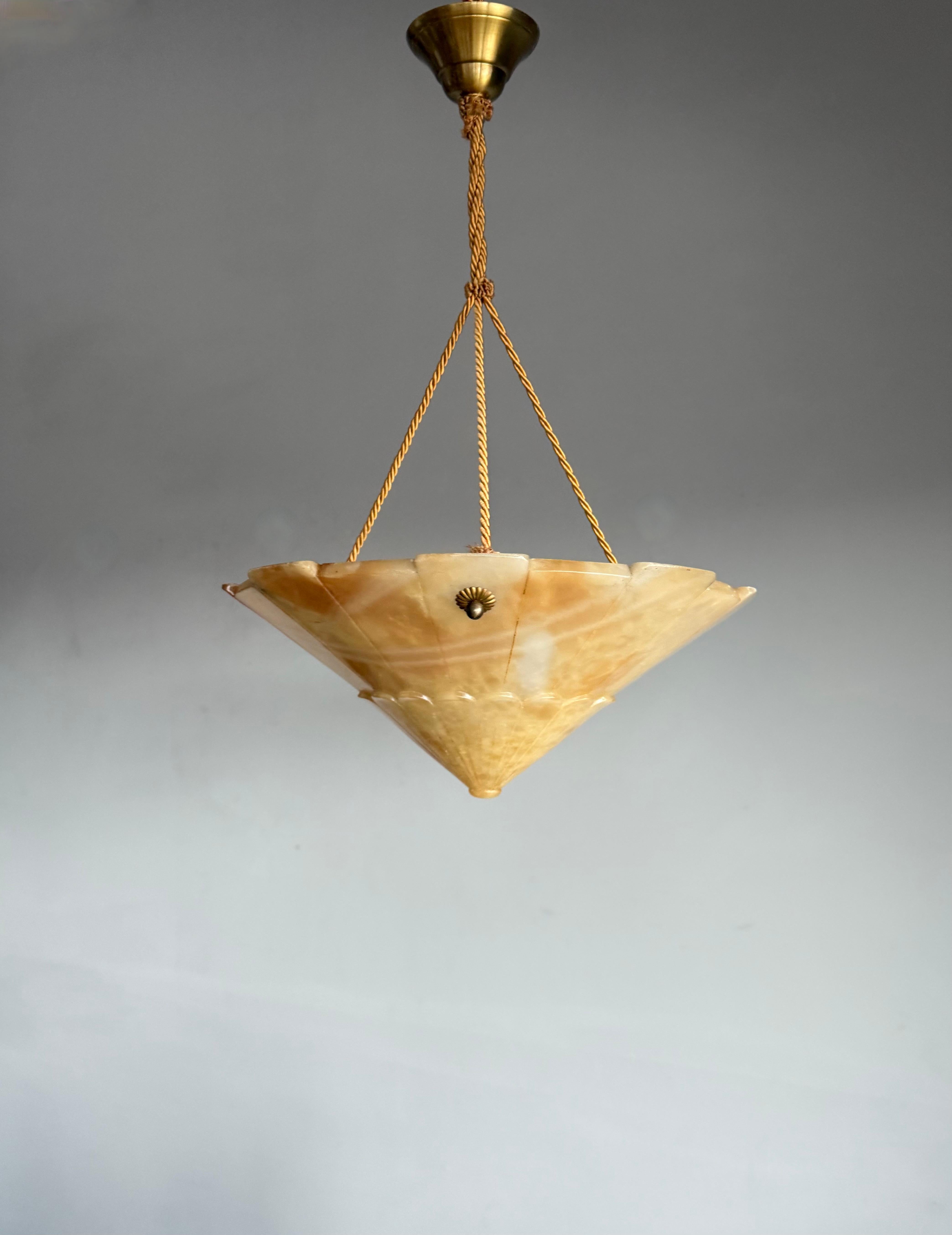 Superbe design et couleurs Art Déco ancien encastré / lampe à suspension en vente 6