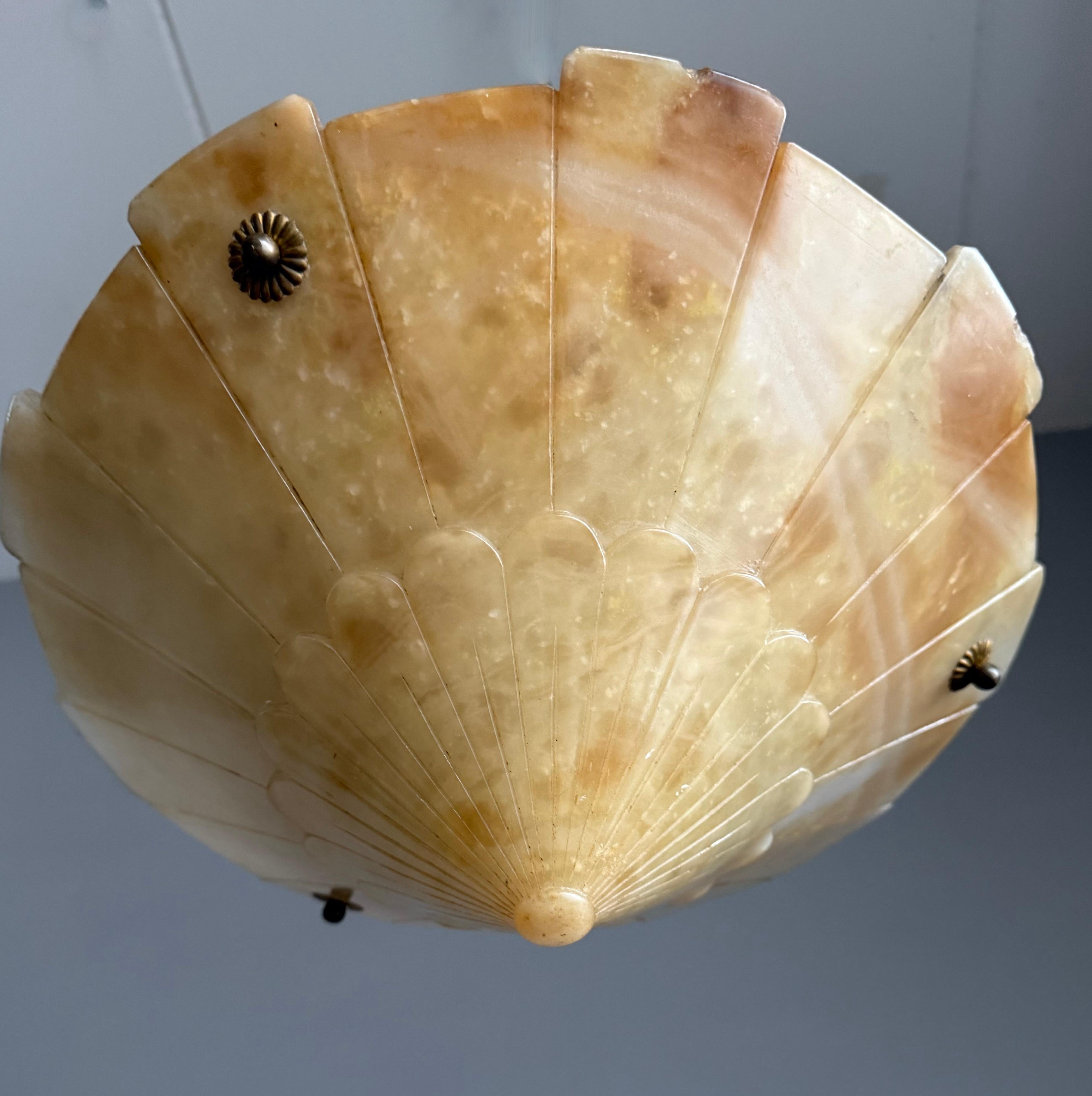 Superbe design et couleurs Art Déco ancien encastré / lampe à suspension en vente 7