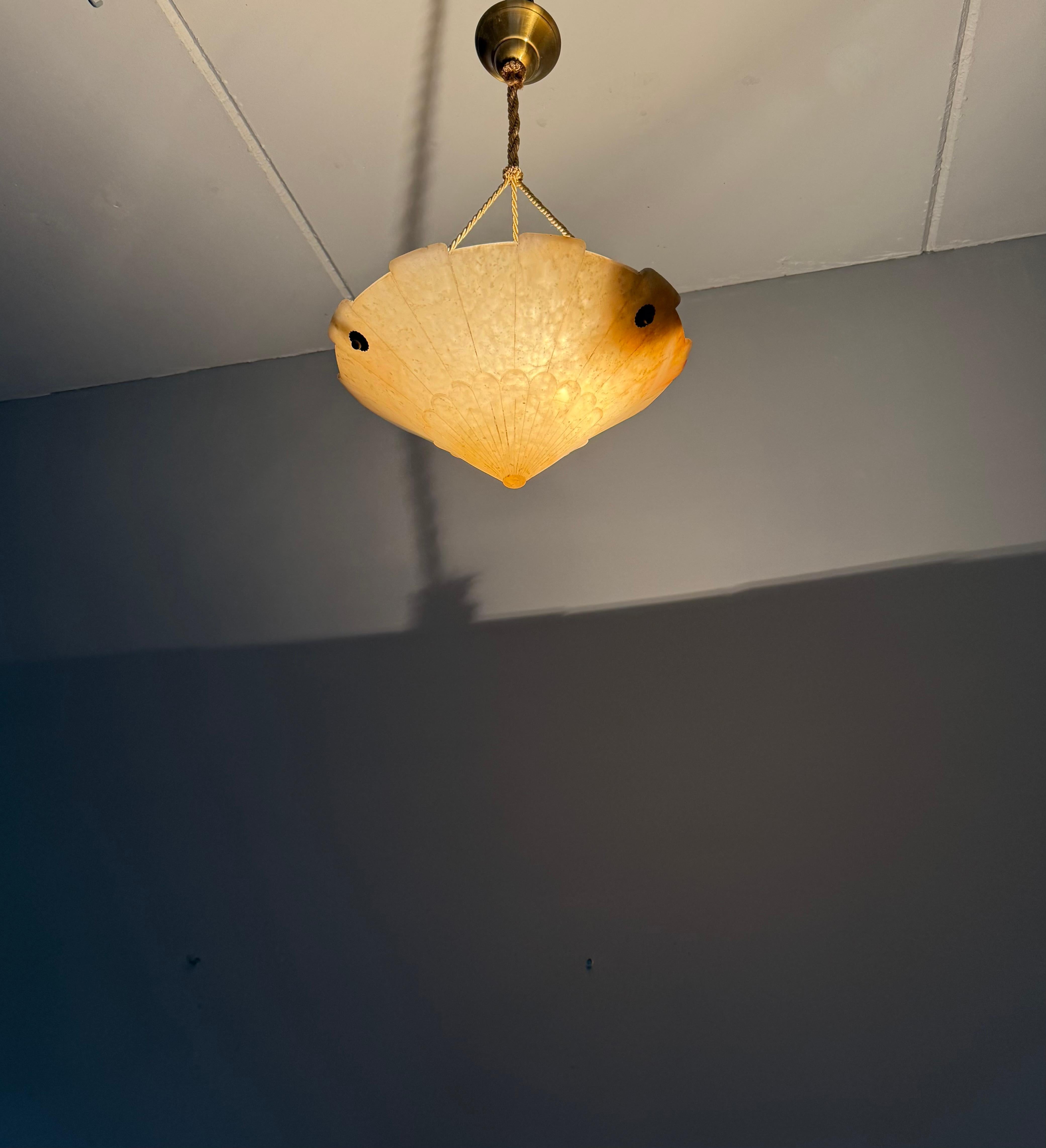 Superbe design et couleurs Art Déco ancien encastré / lampe à suspension en vente 9