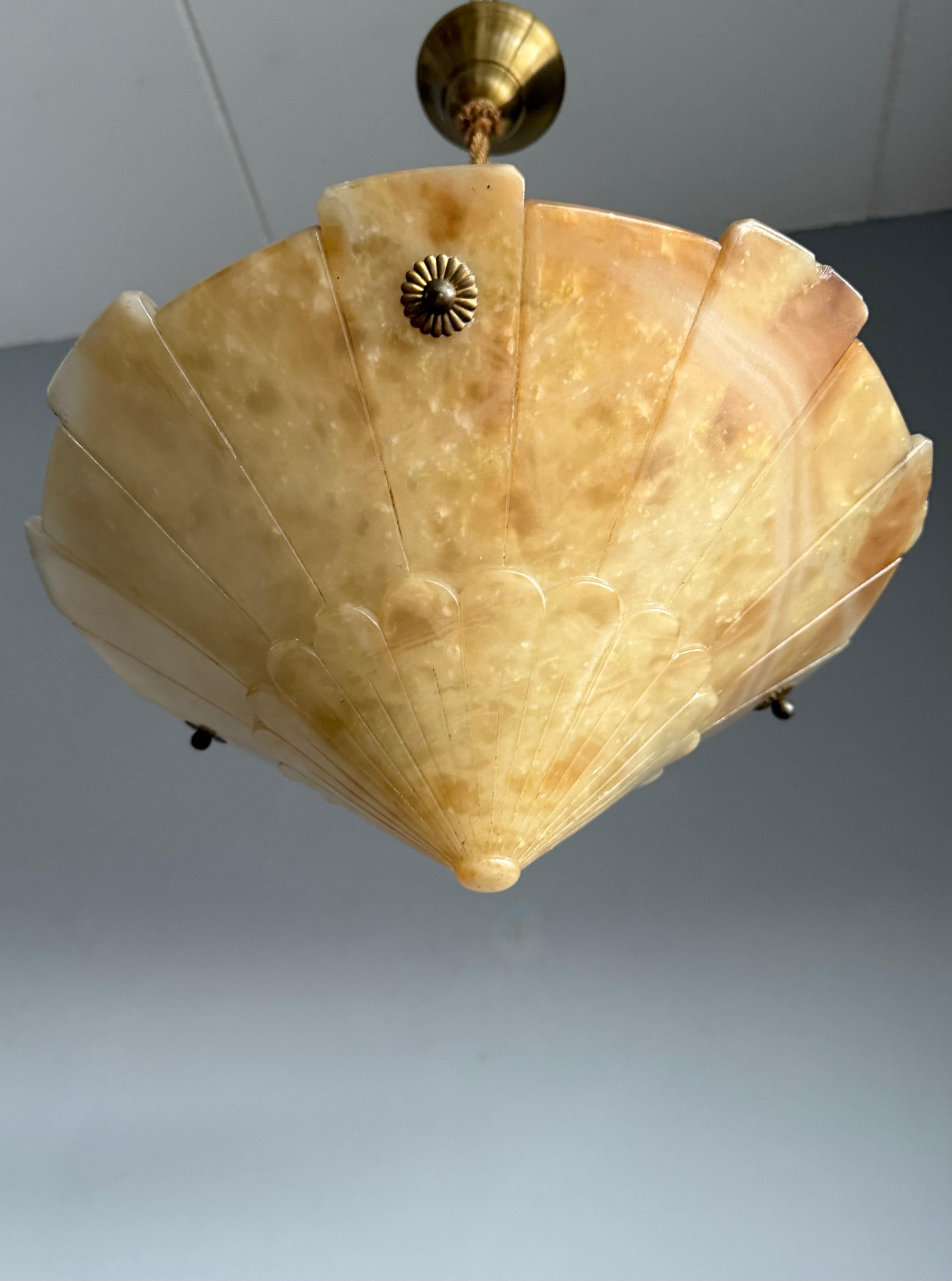 Superbe design et couleurs Art Déco ancien encastré / lampe à suspension Bon état - En vente à Lisse, NL