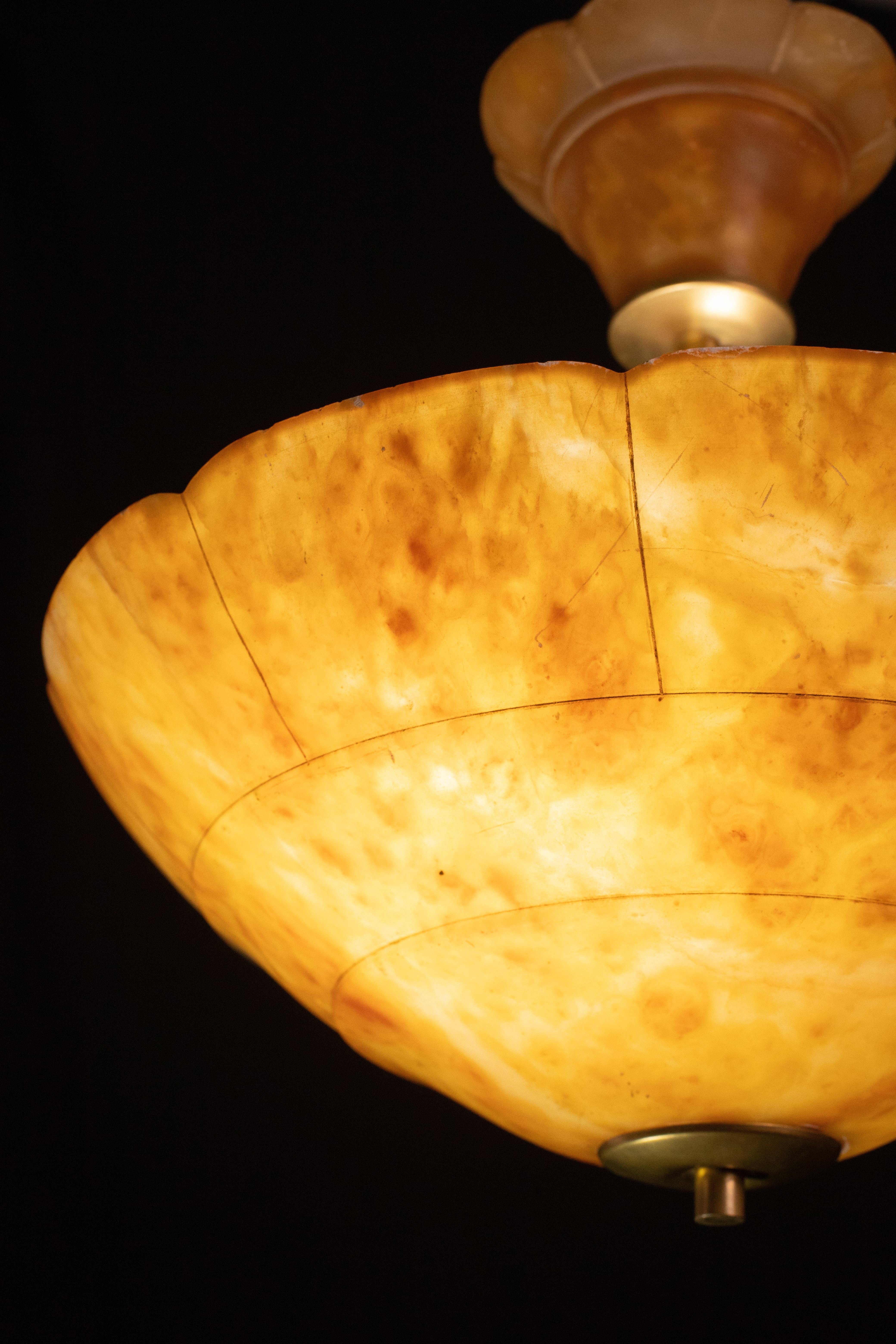 Lampadario Alabster arancione di grande design, anni '60 in vendita 1