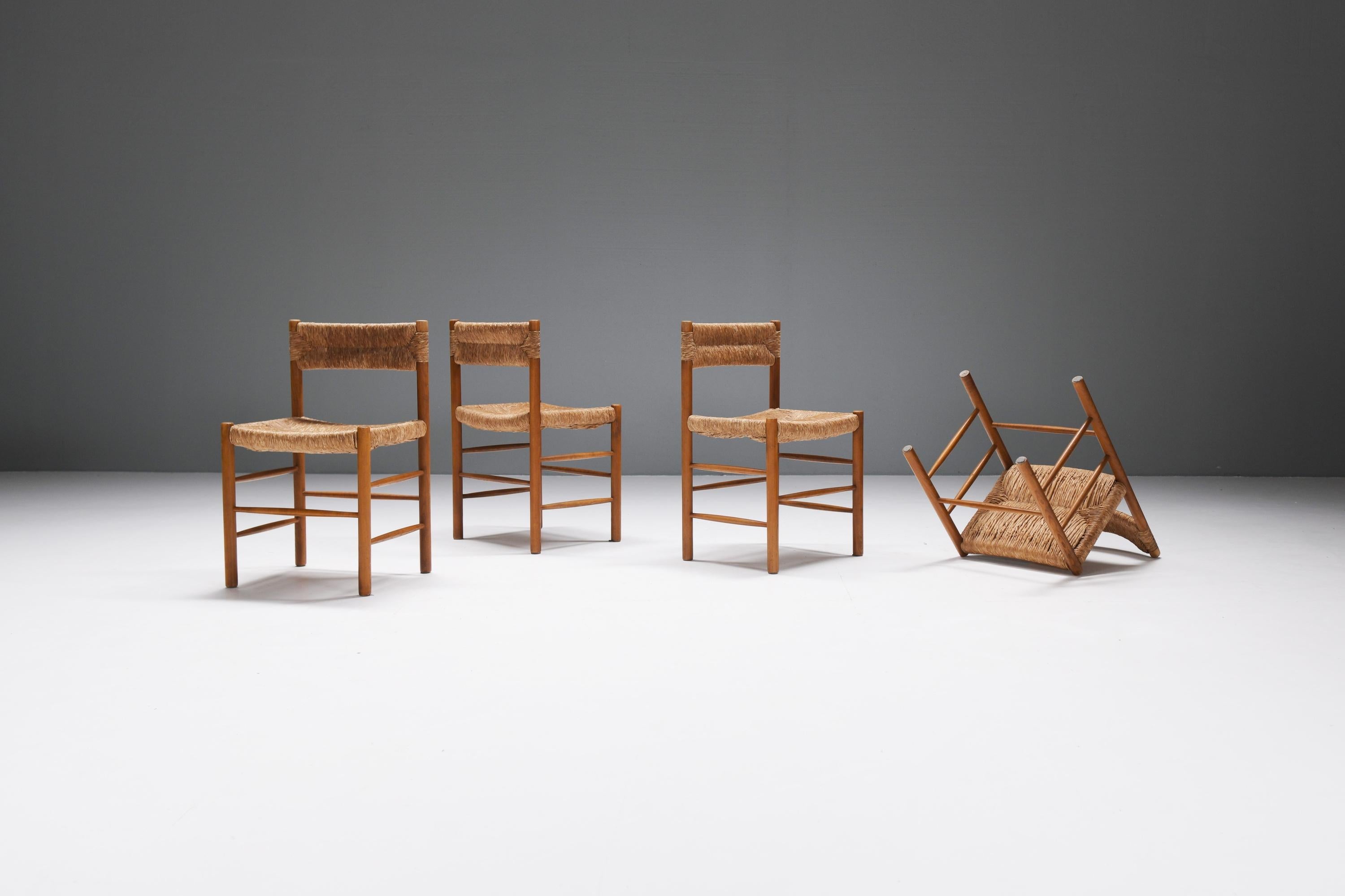 Great Dordogne dining chairs by Charlotte Perriand /Robert Sentou - France For Sale 2