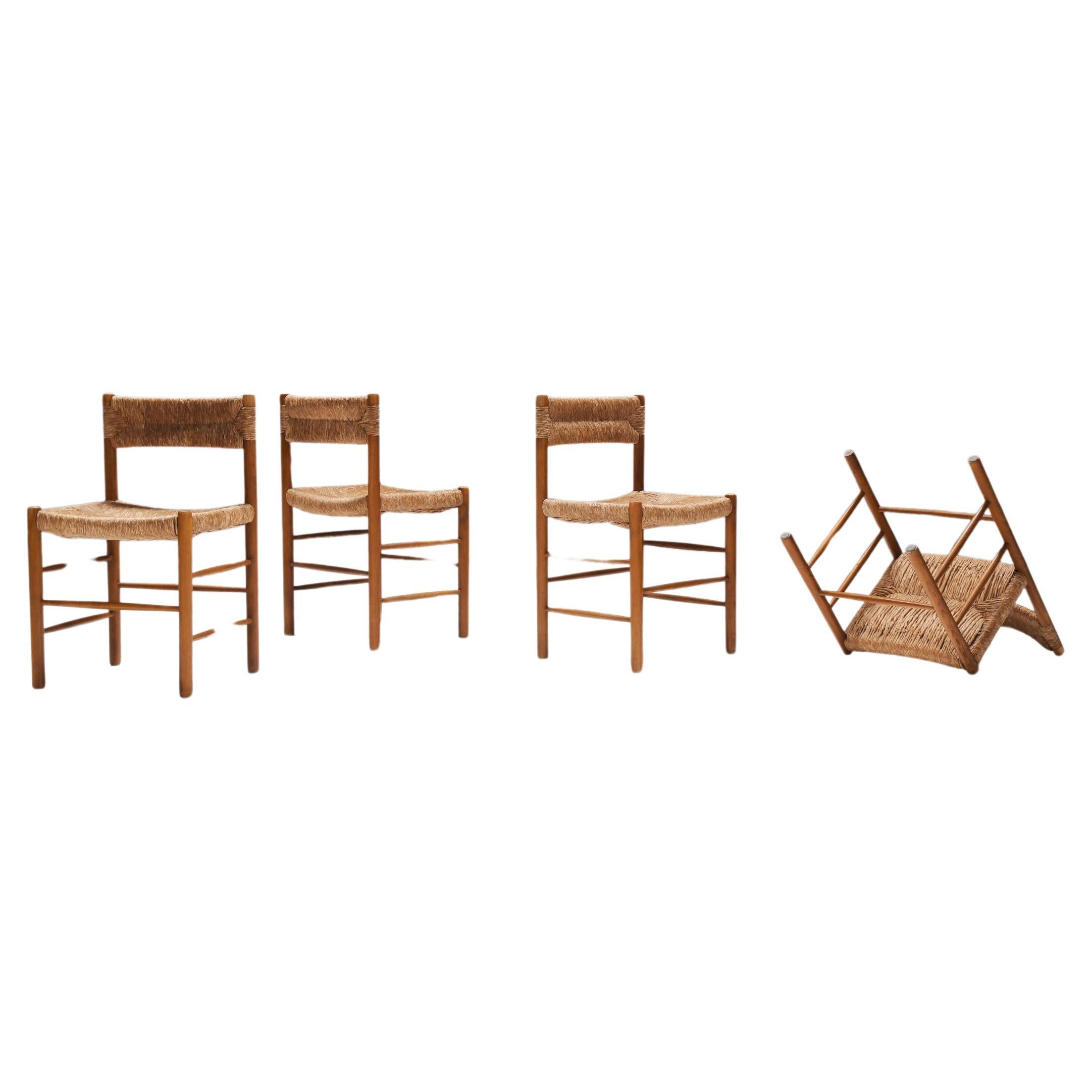 Great Dordogne dining chairs by Charlotte Perriand /Robert Sentou - France