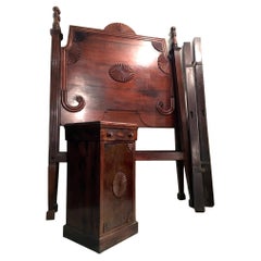Great Early 19th Century American Federal Four Poster Bed and Nightstand