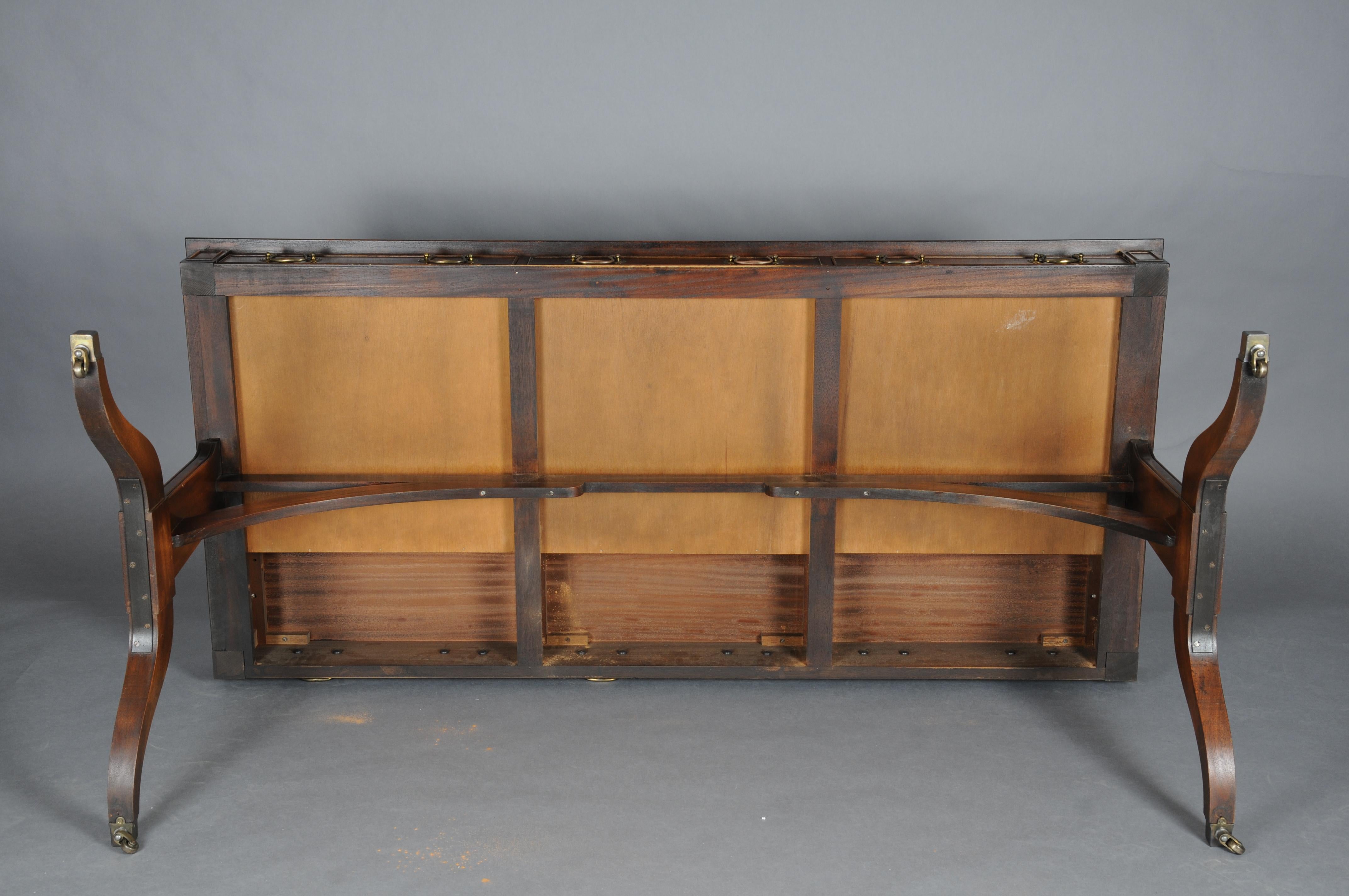 Great English partner desk, writing desk, mahogany For Sale 12