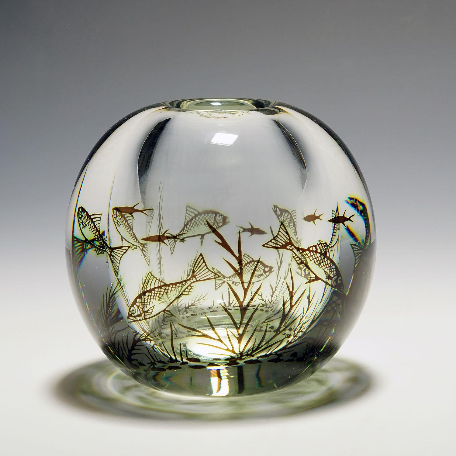 Svedese Grande vaso Graal di Edward Hald per Orrefors, Svezia 1957 in vendita