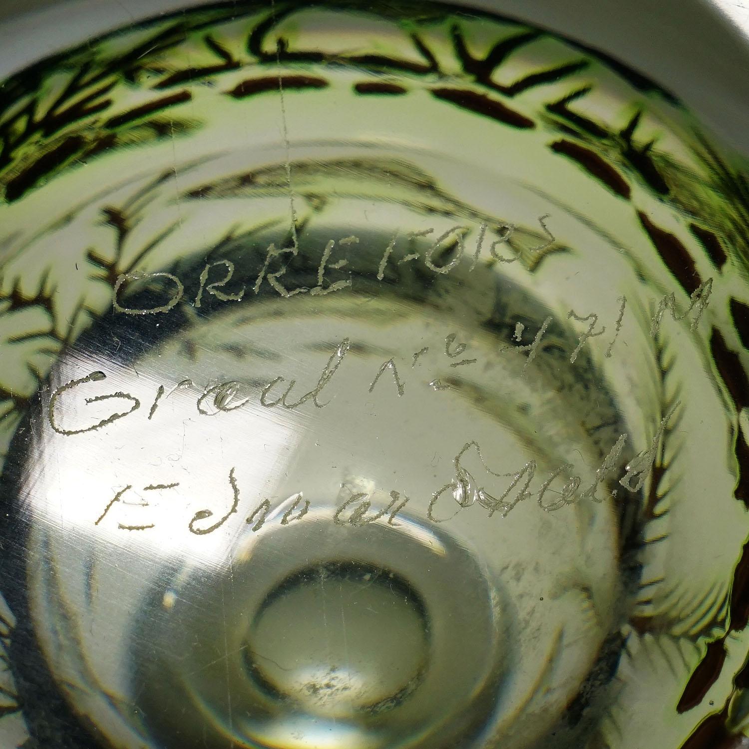 Vetro artistico Grande vaso Graal di Edward Hald per Orrefors, Svezia 1957 in vendita