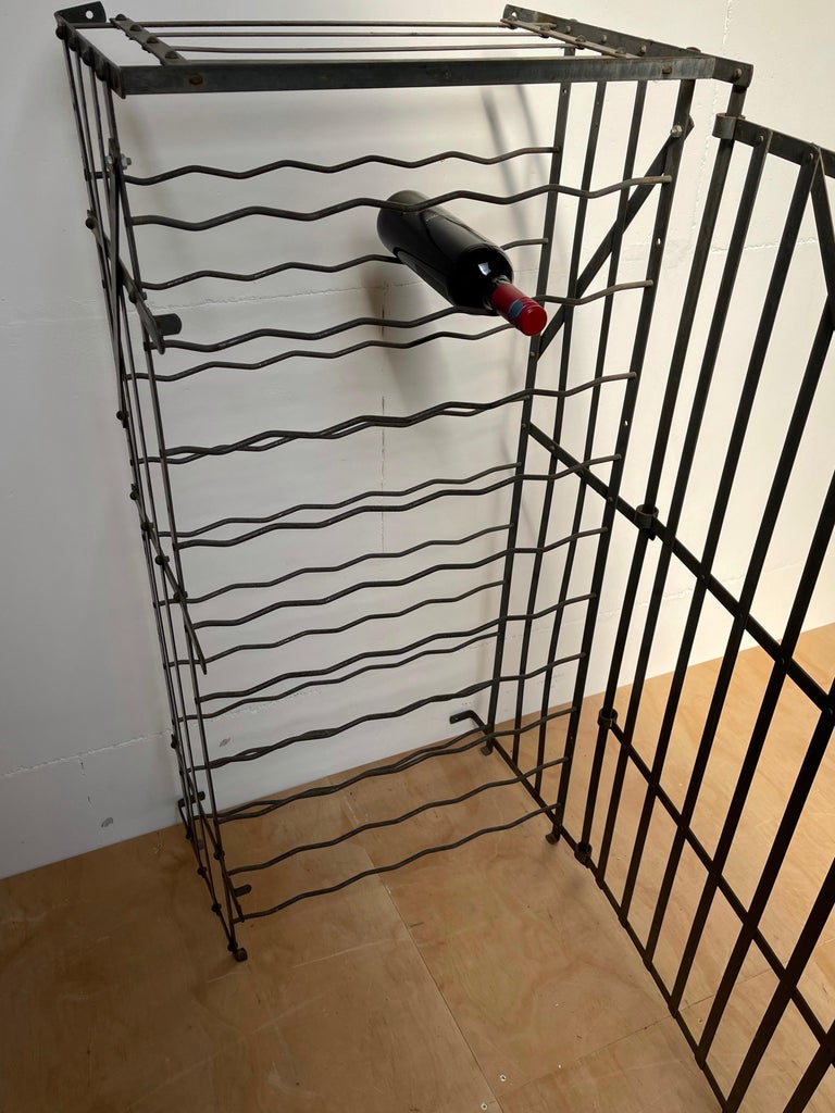 Great French Wrought Iron Wine Rack Storage Locker by Rigidex Holding