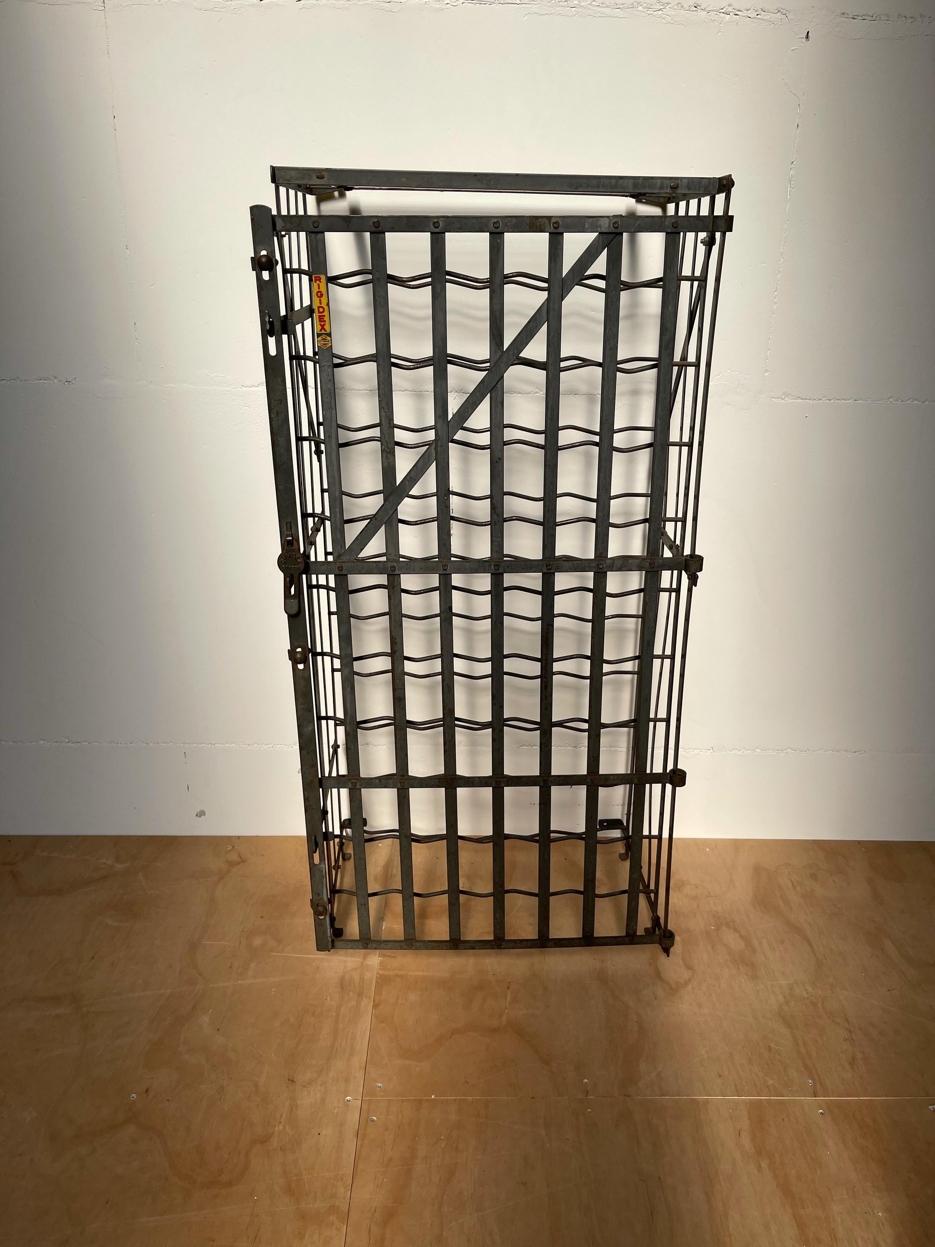 20th Century Great French Wrought Iron Wine Rack Storage Locker by Rigidex Holding 50 Bottles