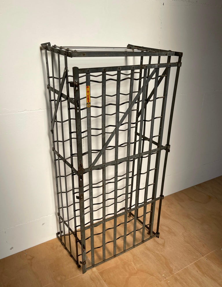 Great French Wrought Iron Wine Rack Storage Locker by Rigidex Holding