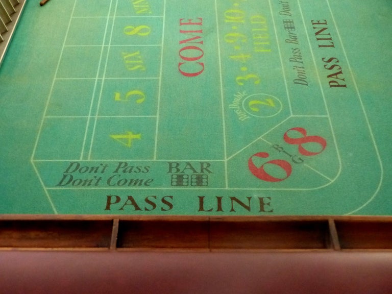 Great Gatsby Era 1920s Mahogany Craps Table from Club Forest in New