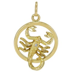 Vintage Great Gold and Diamond Scorpio Charm