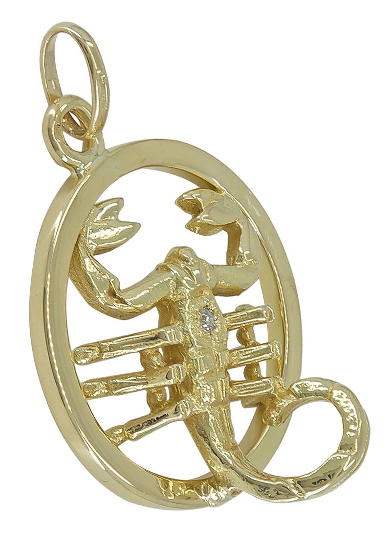 Women's or Men's Great Gold and Diamond Scorpio Charm