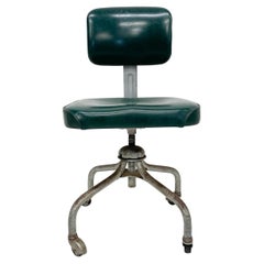 Retro 1960s Steelcase Task Office Chair Green Naugahyde Grand Rapids