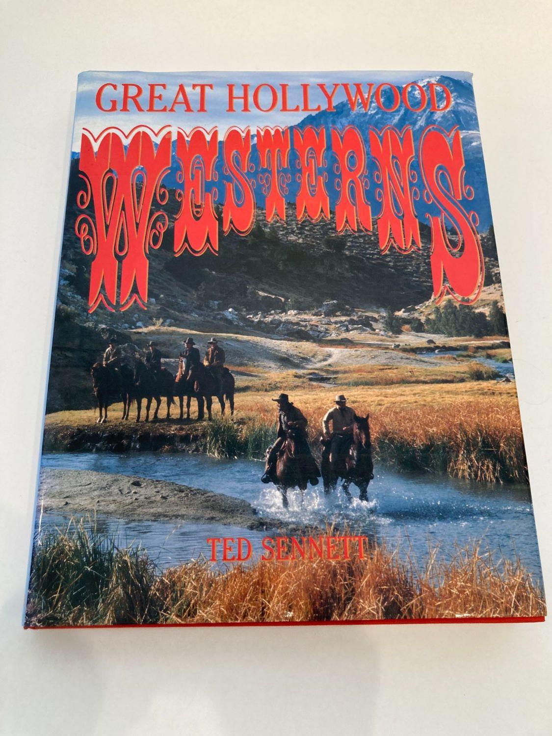 Great Hollywood Westerns Hardcover Book by Ted Sennett.
Great Hollywood Westerns by Ted Sennett Abrams, 1990 - Motion pictures - 272 pages.
This volume offers all the timeless images and icons of the movie West, from wagon trains snaking across
