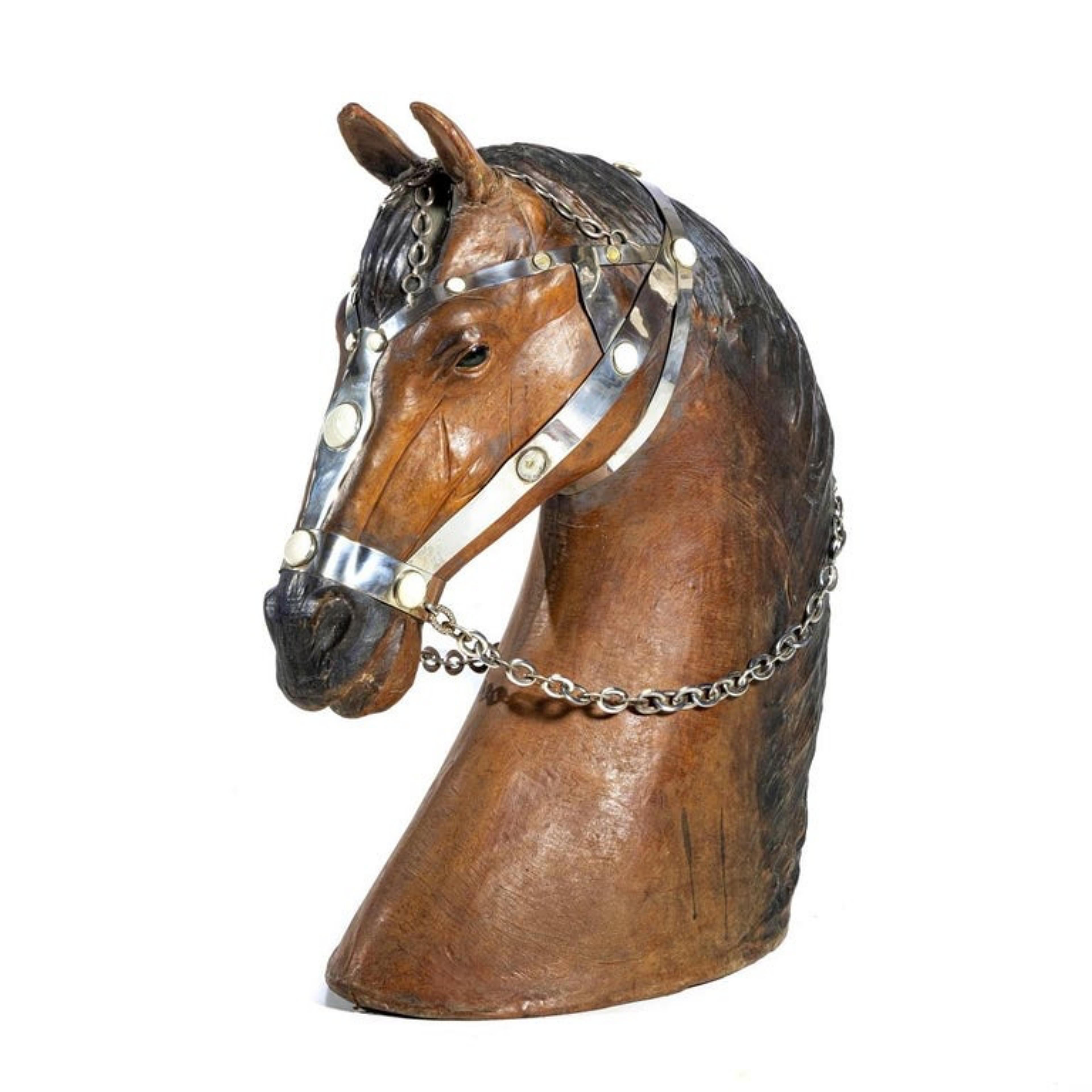 Hand-Crafted GREAT HORSE BACK  In 20th Century English Leather and Silver For Sale