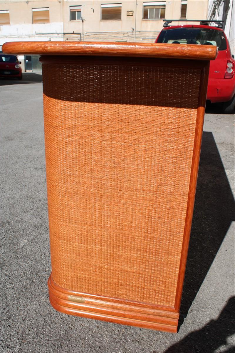 Great Italian Design Roberti 1970s Sideboard in Rattan Bamboo For Sale 5