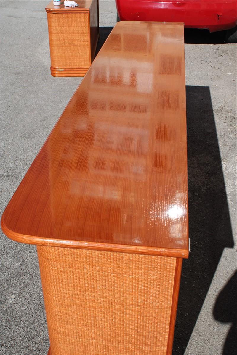 Great Italian Design Roberti 1970s Sideboard in Rattan Bamboo For Sale 6
