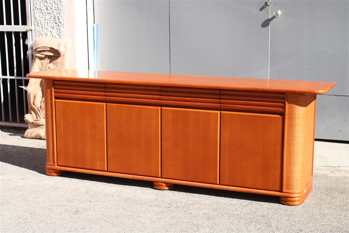 Great Italian Design Roberti 1970s Sideboard in Rattan Bamboo For Sale 7