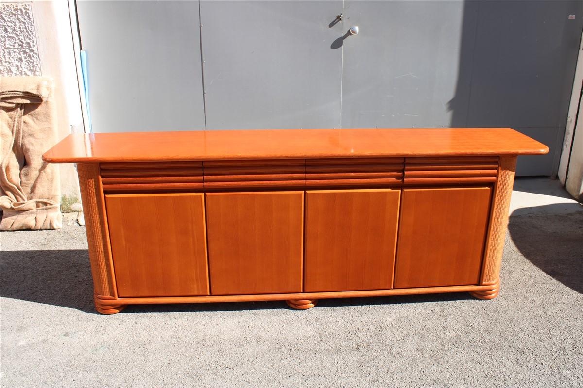 Mid-Century Modern Great Italian Design Roberti 1970s Sideboard in Rattan Bamboo For Sale