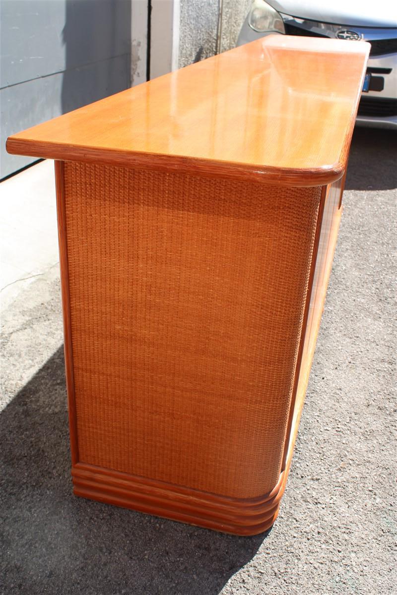 Great Italian Design Roberti 1970s Sideboard in Rattan Bamboo In Good Condition For Sale In Palermo, Sicily