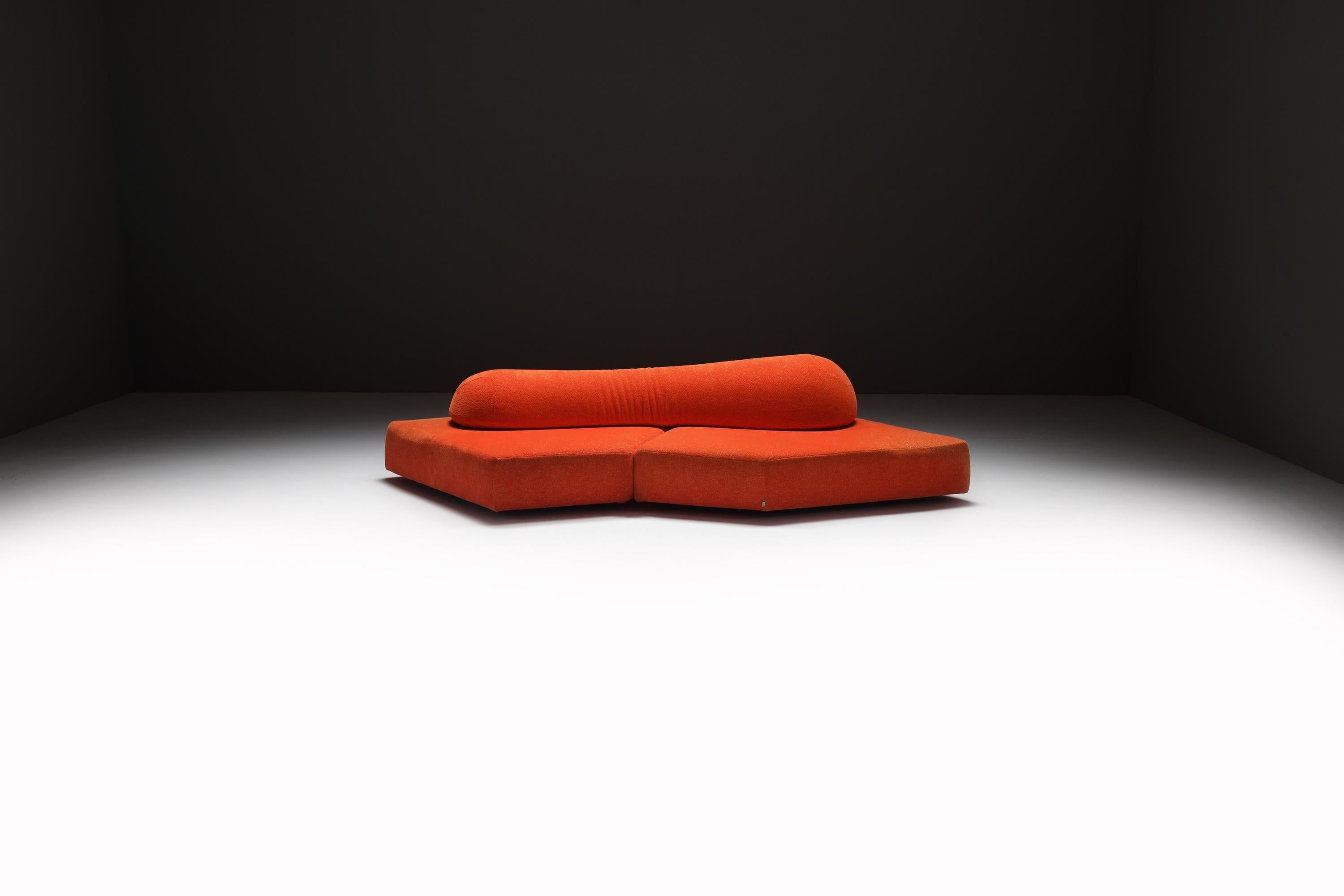 Gran sofá modular italiano On The Rocks en naranja de Francesco Binfaré para EDRA Moderno de mediados de siglo en venta