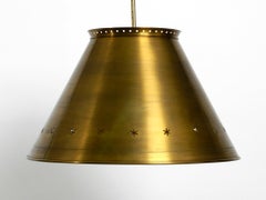 Great Italian XXL Mid Century Brass Ceiling Lamps with Long Rod