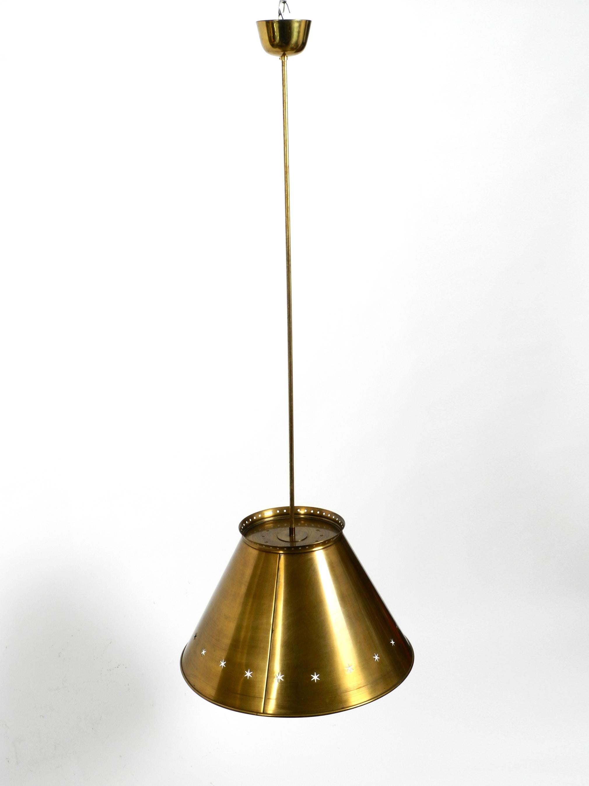 Mid-20th Century Great Italian XXL Mid Century Brass Ceiling Lamps with Long Rod For Sale