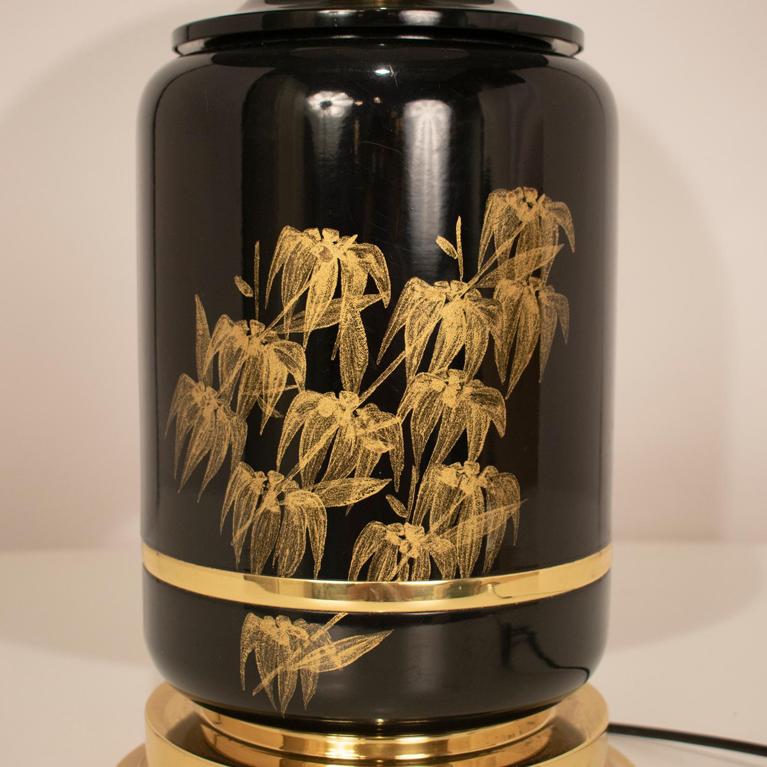 Mid-Century Modern Great Lamp, Brass and Lacquered by Clar, Spain, 1970s, Midcentury, Black For Sale