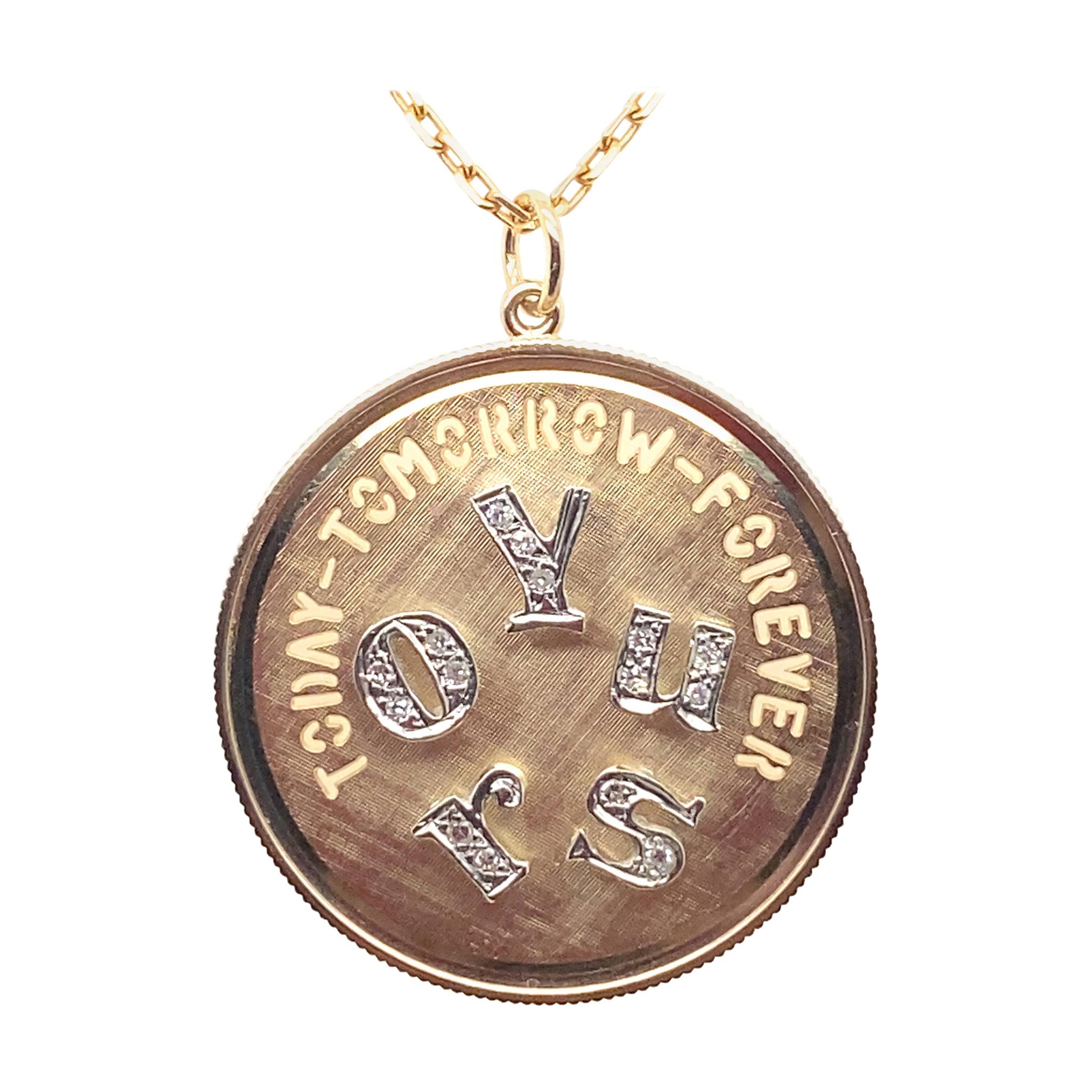 Great Large Gold & Diamond Yours Charm