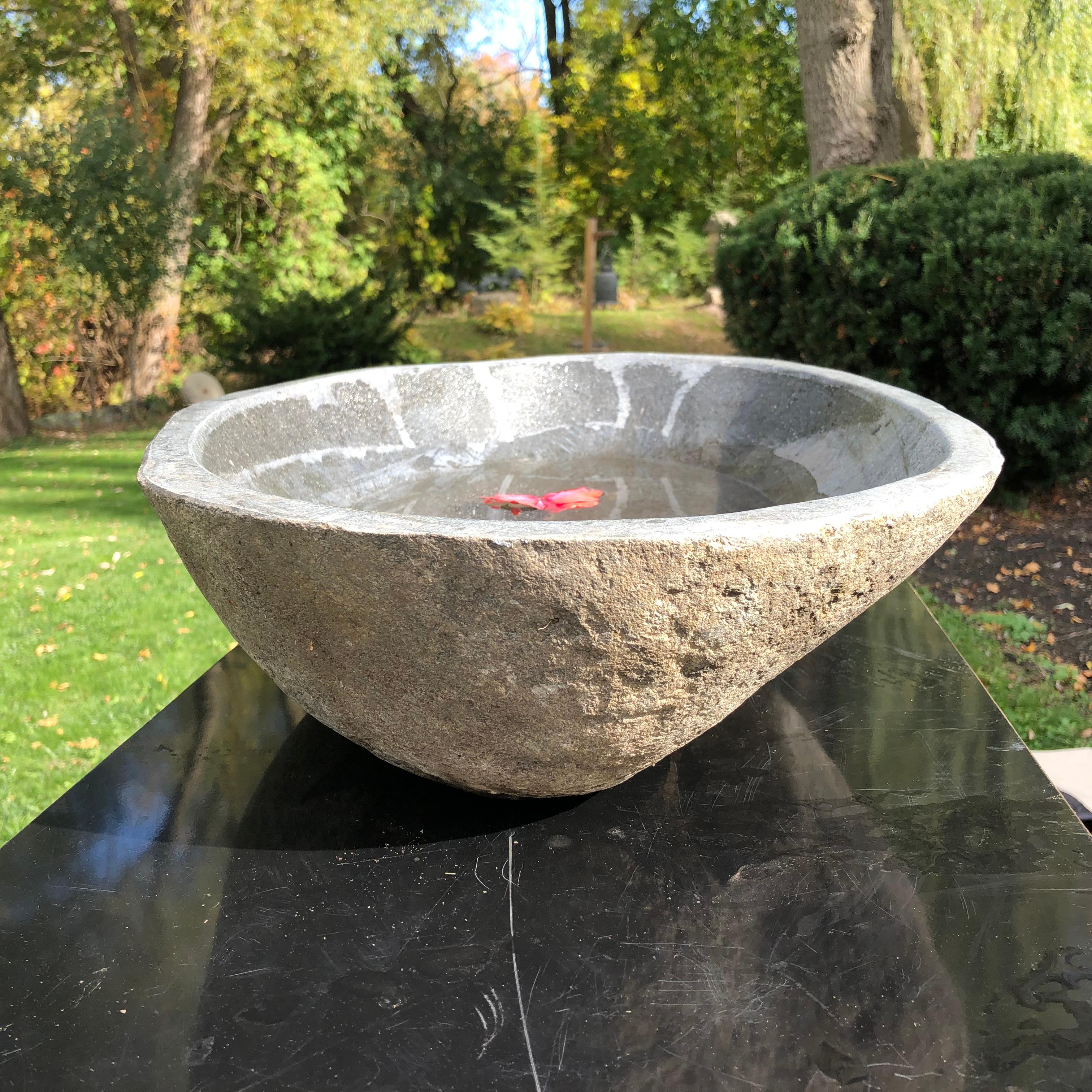 stone garden bowl