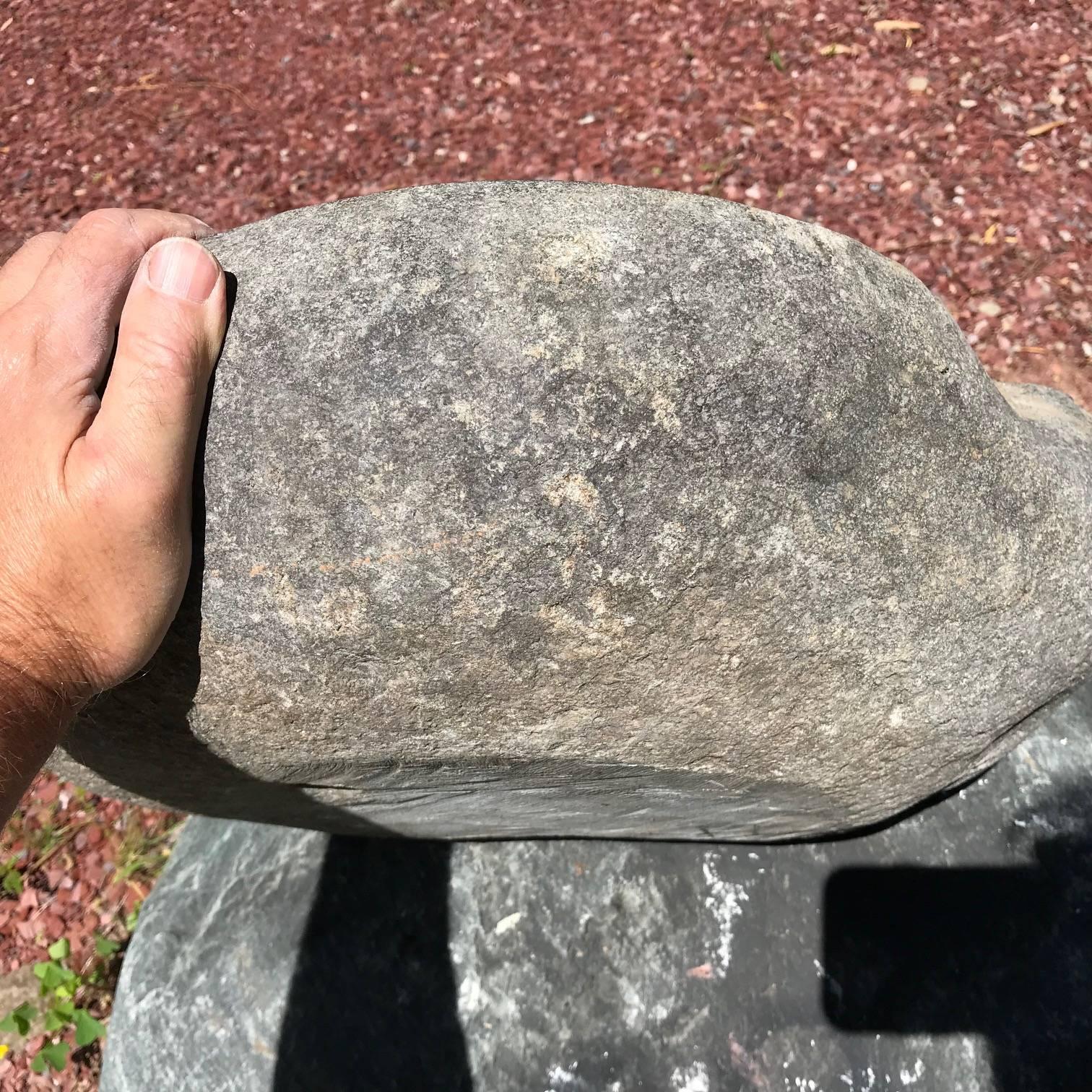 Great Larger Organic Carved Natural Stone Bowl and Planter In Good Condition In South Burlington, VT