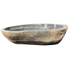 Great Larger Organic Carved Natural Stone Bowl and Planter