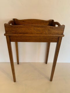 Great Little Walnut Drinks Side Table with Attached Tray Top