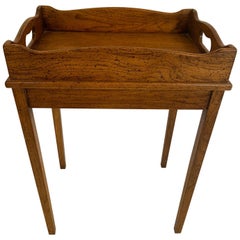 Great Little Walnut Drinks Side Table with Attached Tray Top