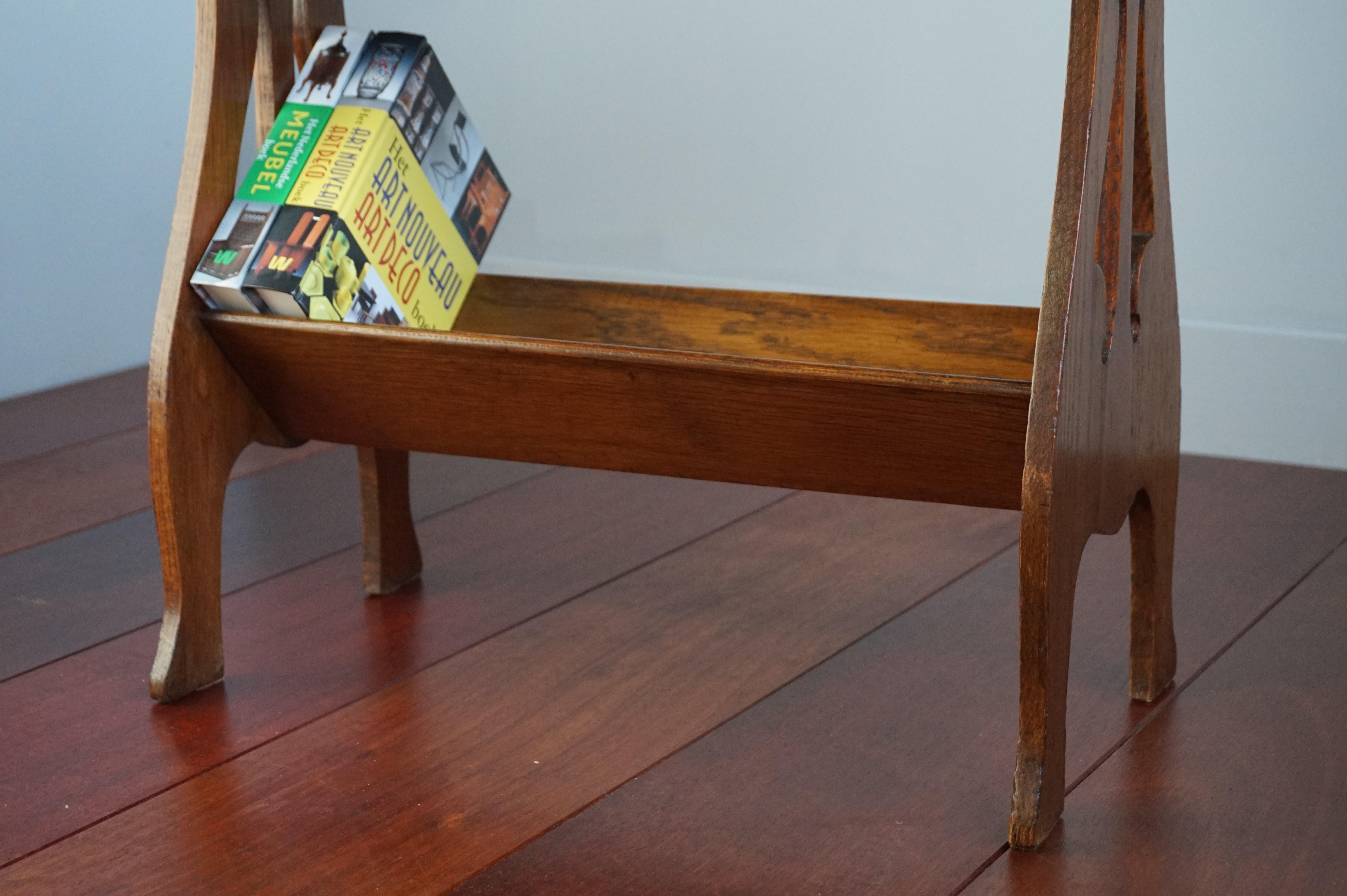 Great Looking 1910s Arts and Crafts Bookcase / Book Trough and Magazine Stand 1