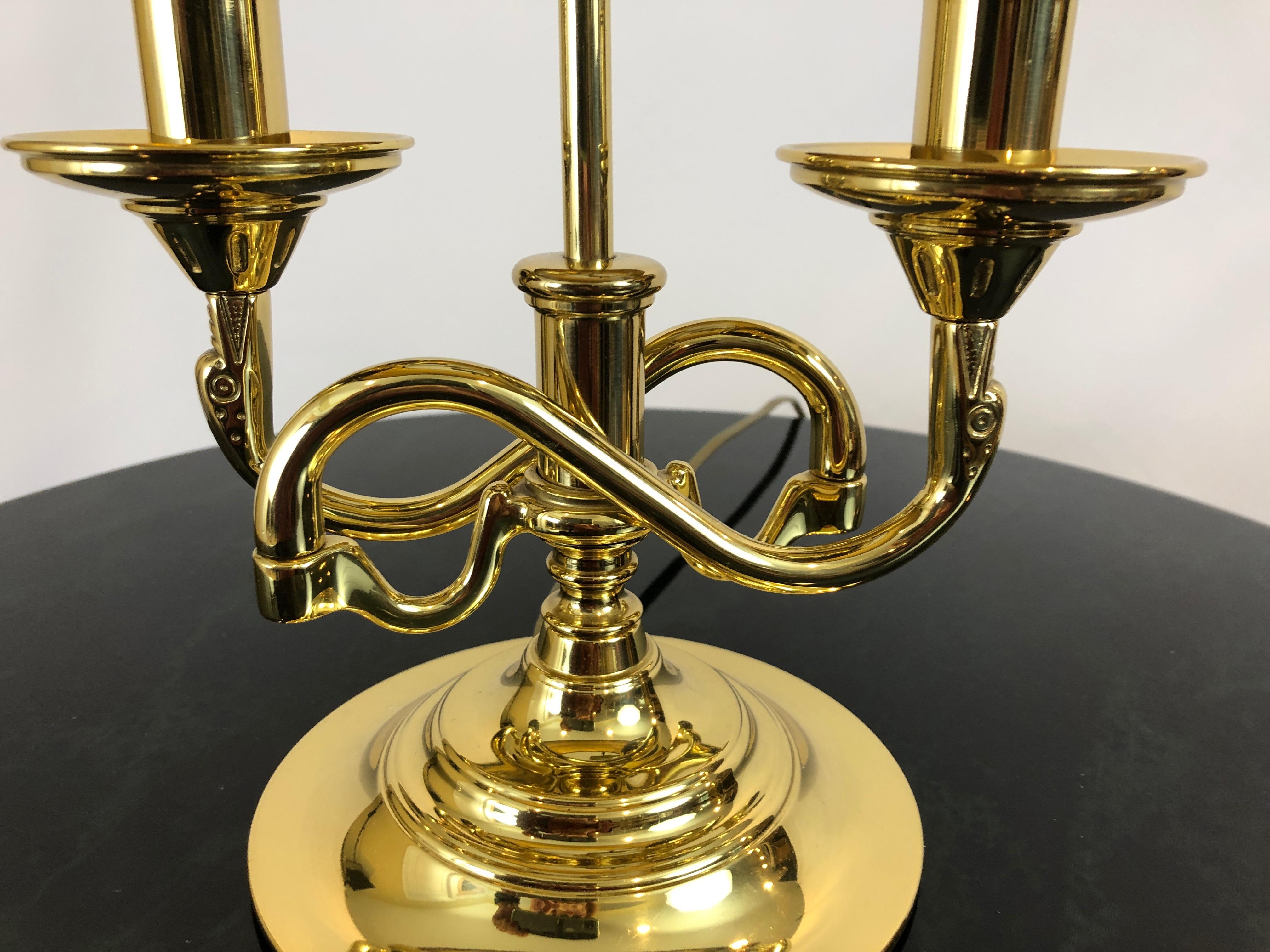 Great Looking 2-Arm Brass Table Lamp by Baldwin In Excellent Condition In Hopewell, NJ