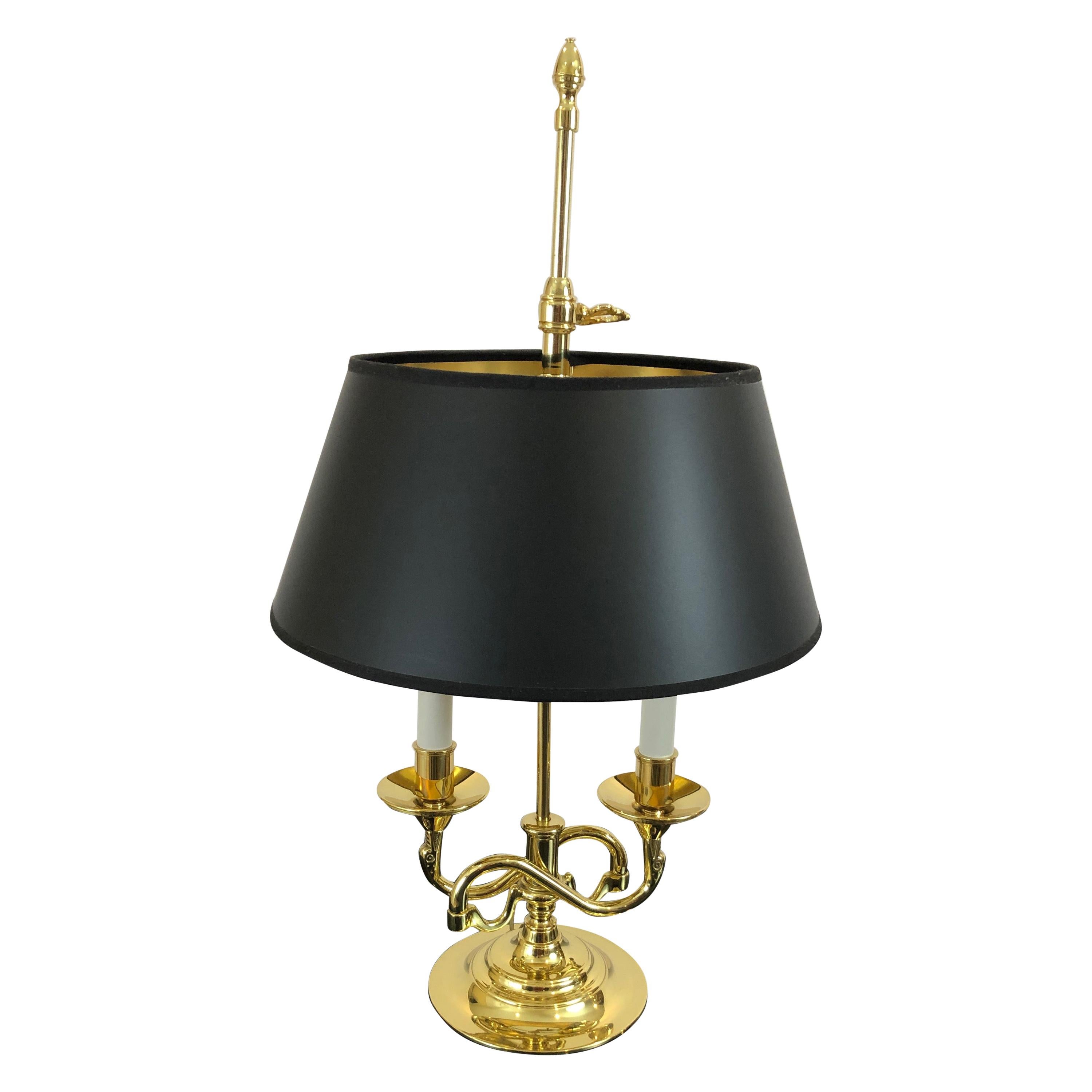 2 Arm Brass Table Lamp By Baldwin, Baldwin Brass Candelabra Desk Lamp