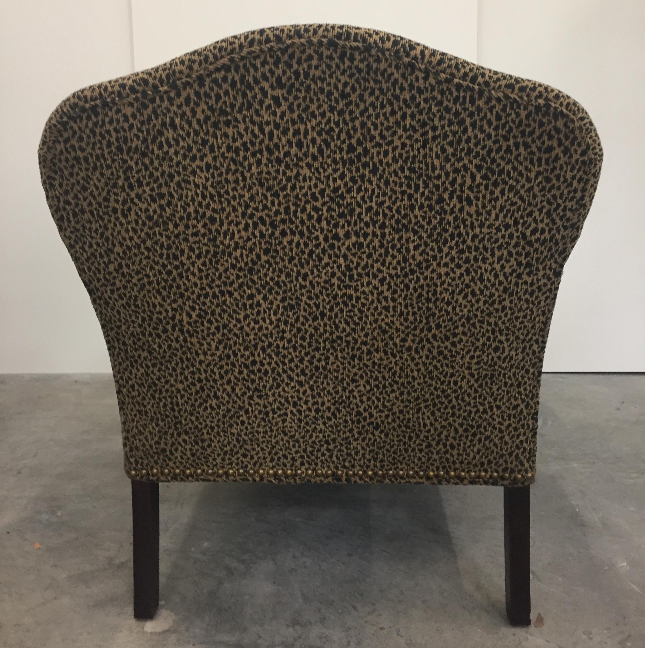 American Great Looking Faux Leopard Vintage Chaise Lounge