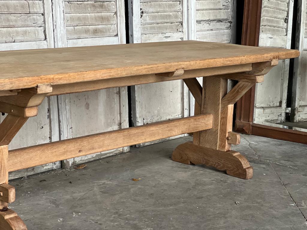 Early 20th Century Great Looking French Oak Farmhouse Dining Table For Sale