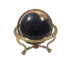 Great Looking Inlaid Stone Globe with Compass