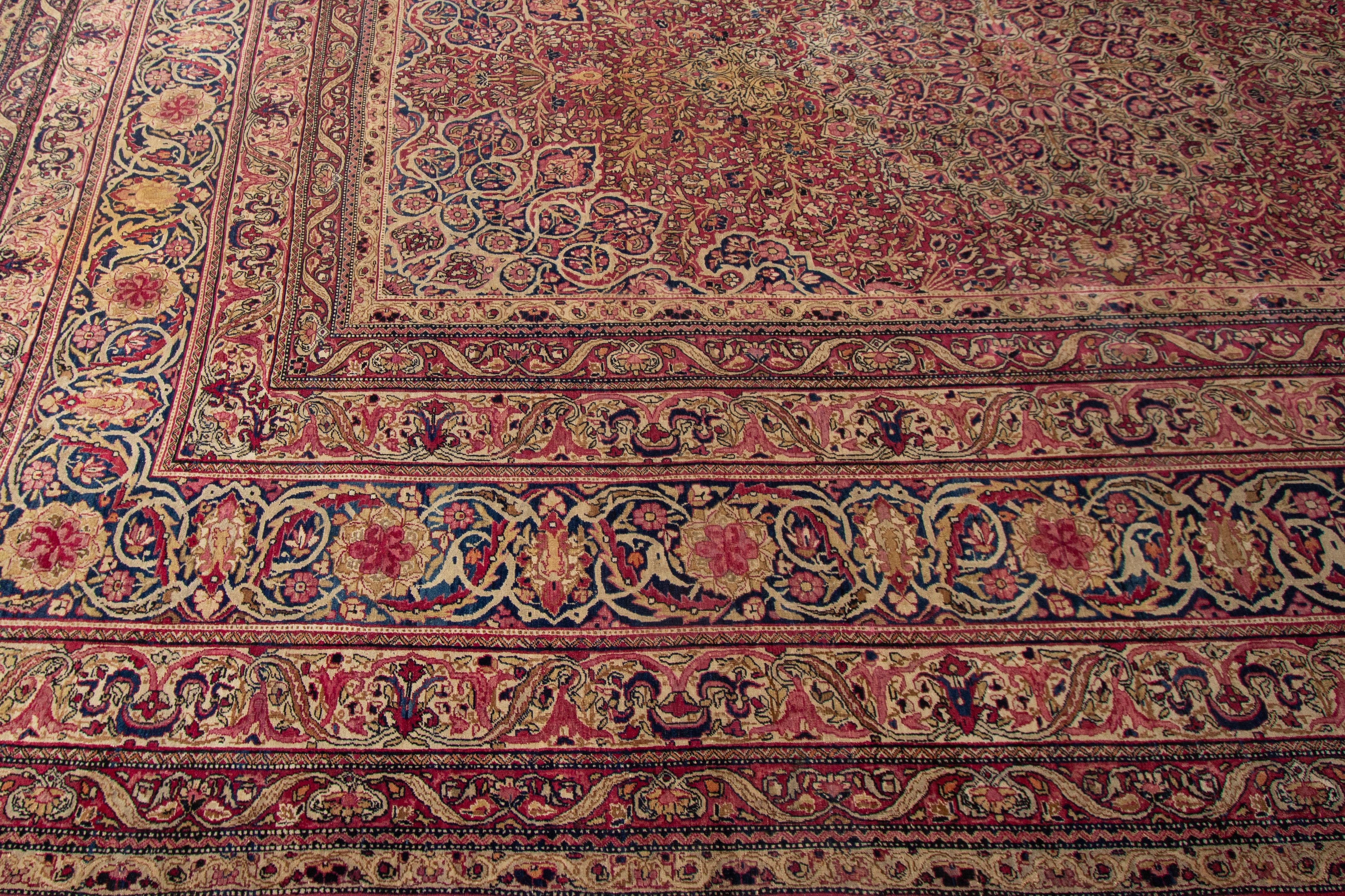 Wool Great Looking Persian 19th Century Antique Kerman Rug For Sale